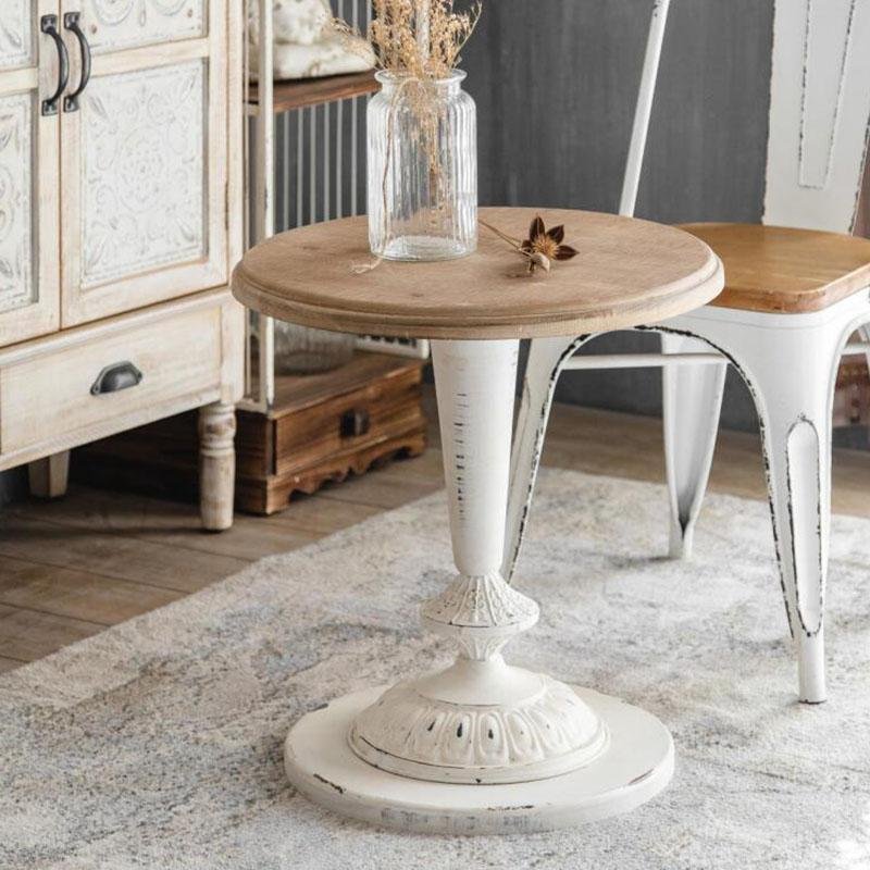 Round China Fir Coffee Tables with Iron Table Legs