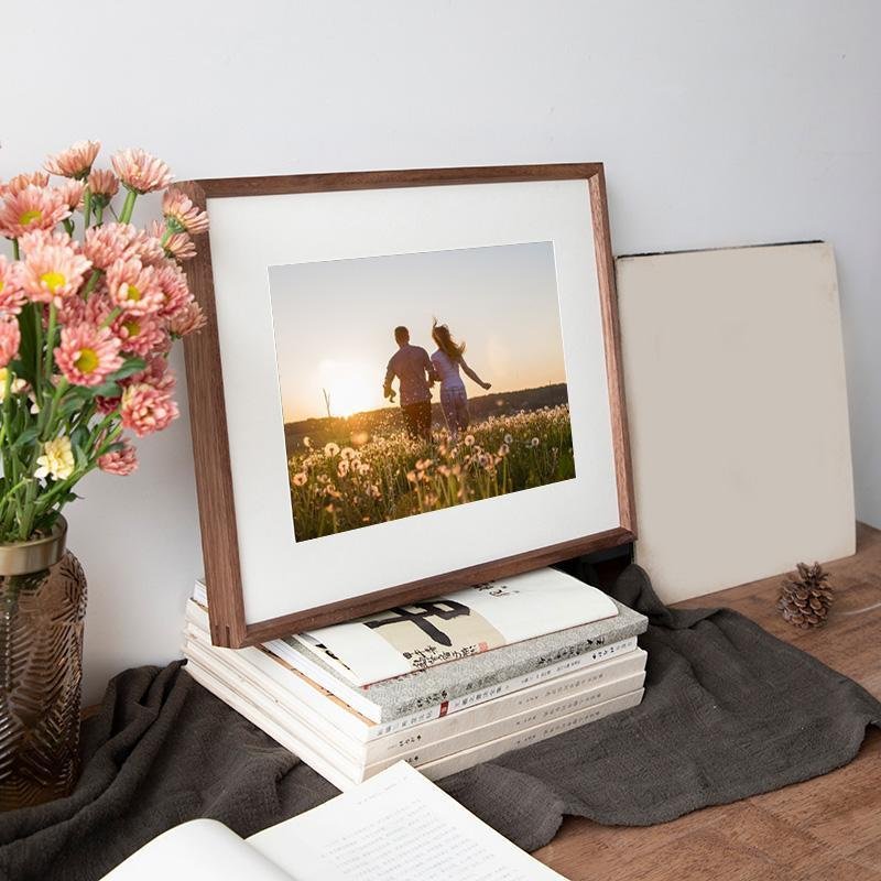 8'' x 12'' Rectangular Nut Brown Wood Picture Frames with Desktop Wall Hanging Decoration