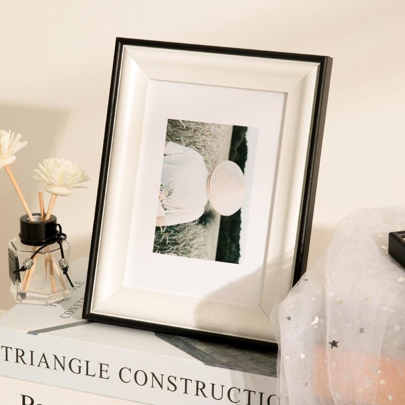 4'' x 6'' Rectangular Black Burlywood Wooden Picture Frames with Desktop Wall Hanging Decoration