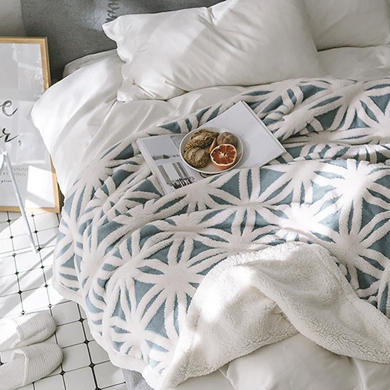 Rectangular Berber Fleece Cotton Linter Blanket Throw Winter Warm Fuzzy Shaggy Fluffy Blanket