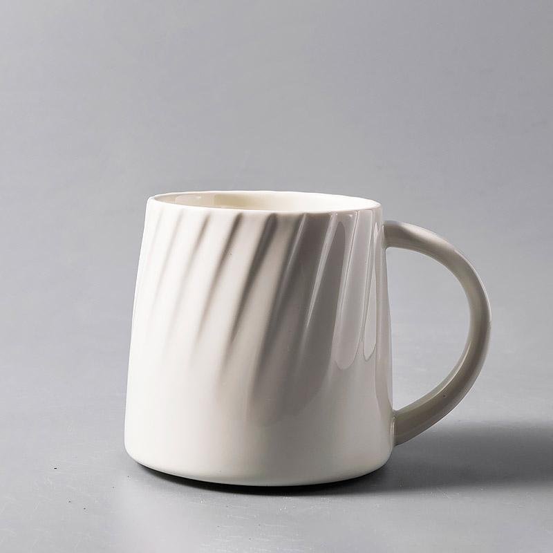 White Black Yellow Stoneware Mug Coffee Cup Teacup