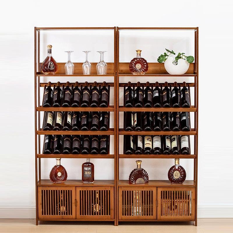 Rectangular Wood Display Storage Cabinets with Multi-Layer Storage