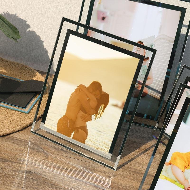 6'' x 8'' Rectangular Glass Picture Frames with Desktop Wall Hanging Decoration