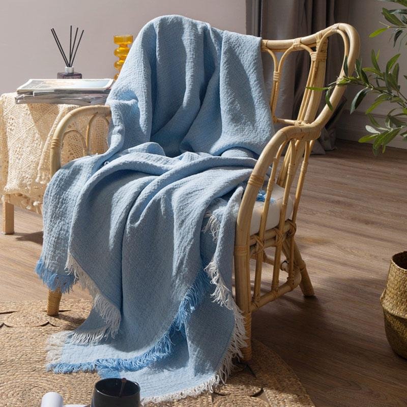 Rectangular Linen Blanket Throw Soft Warm Fluffy Blanket