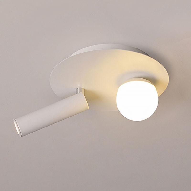 8'' Round Small Flush Mount Light with LED Bulb and Spotlight
