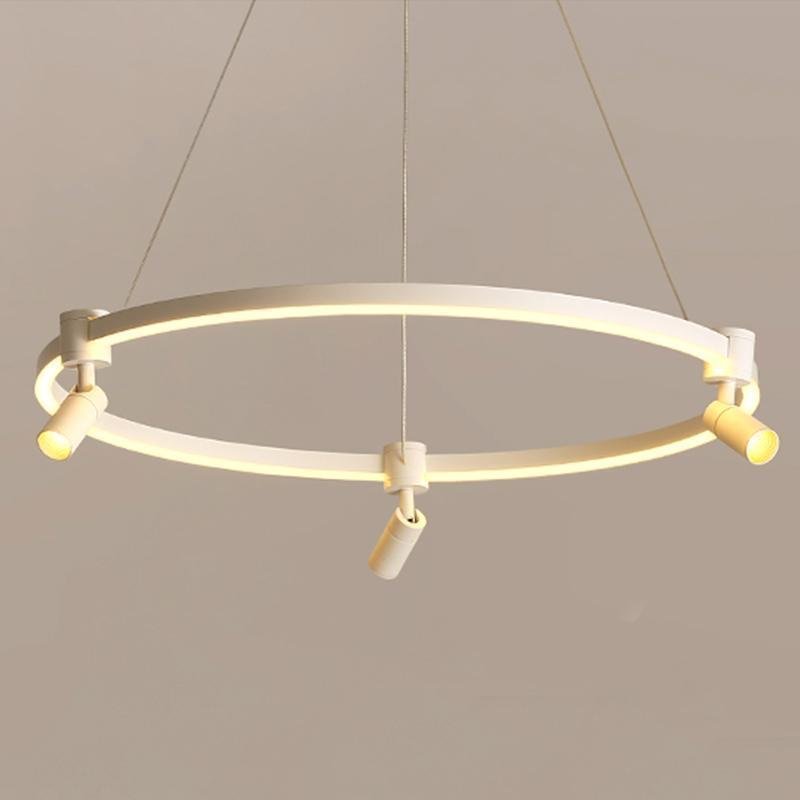 Heads Spotlight Circle Linear LED Chandelier Ceiling Lights with Remote Control