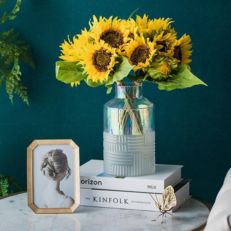 White Glass Pot Type Flower Vases