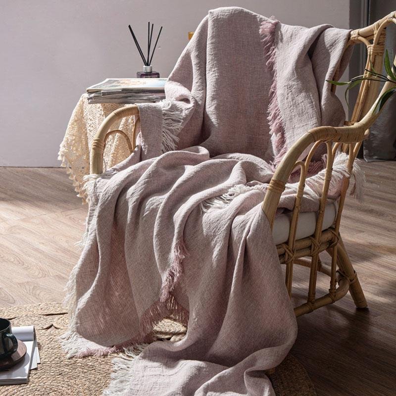 Rectangular Linen Blanket Throw Soft Warm Fluffy Blanket