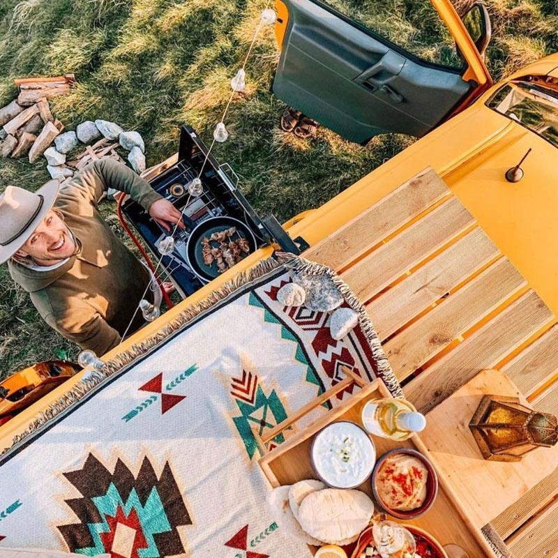 Bohemia Rectangular Cotton Campaign Panic Rugs