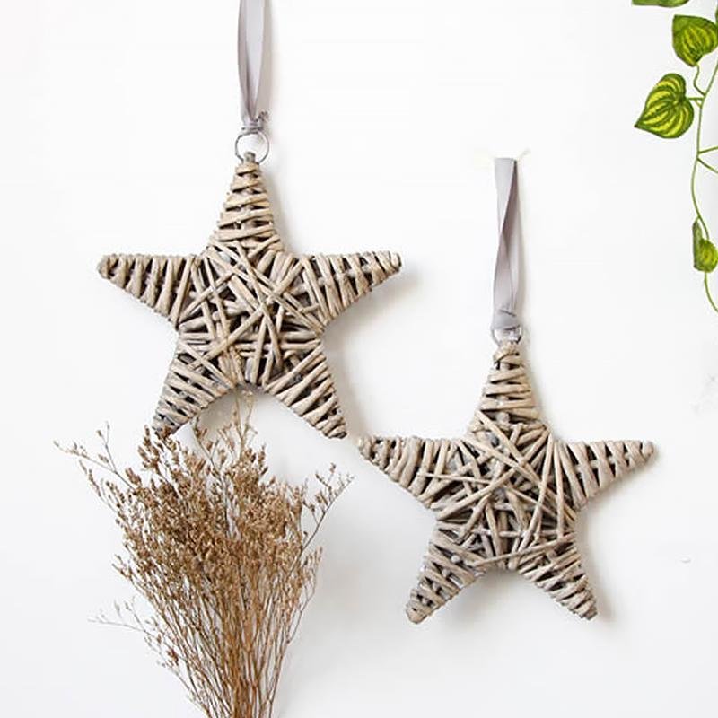 Round Star Heart Shape Wicker Decorative Woven Wall Hangings
