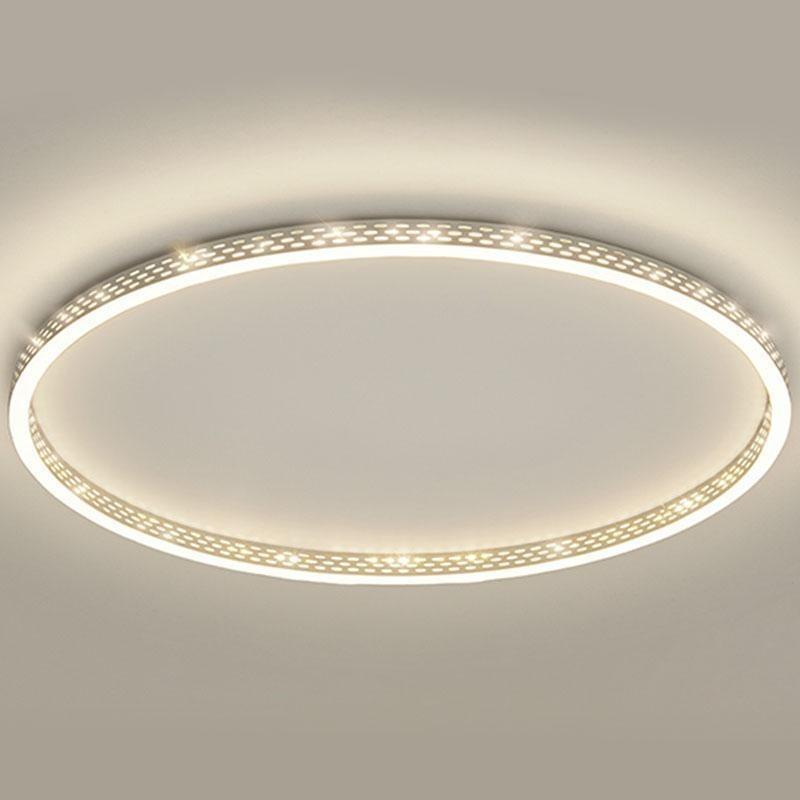 Modern Round Dimmable Flush Mount Lights LED Ceiling Light with Hollow Edge
