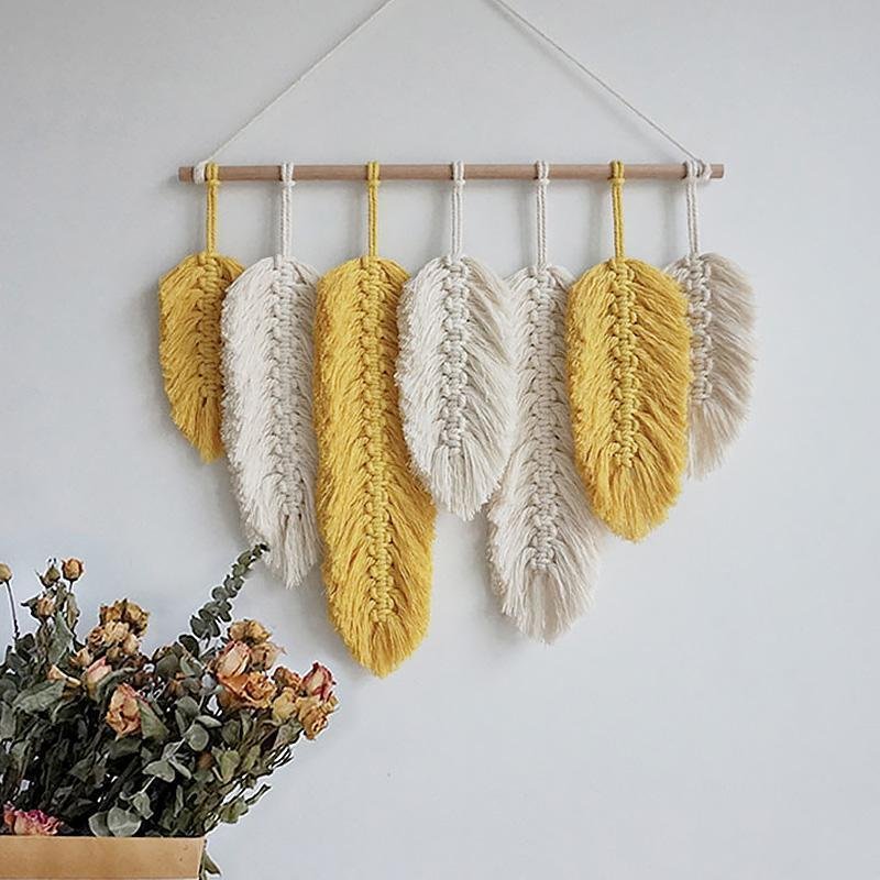 7 Piece Bohemian Style Cotton Woven Wall Hangings