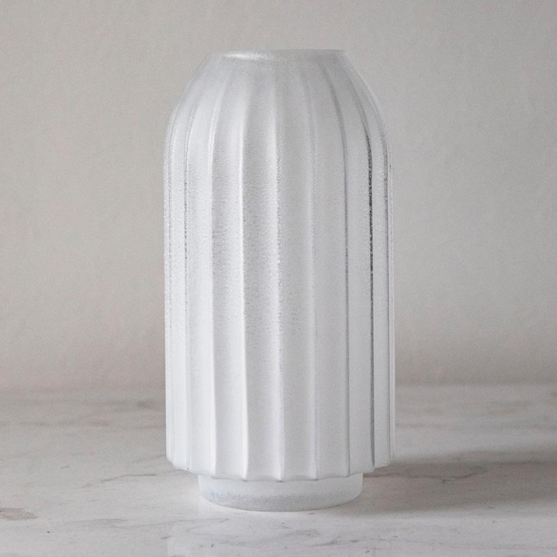 Frosted Glass White Vases Decorative Flower Vases