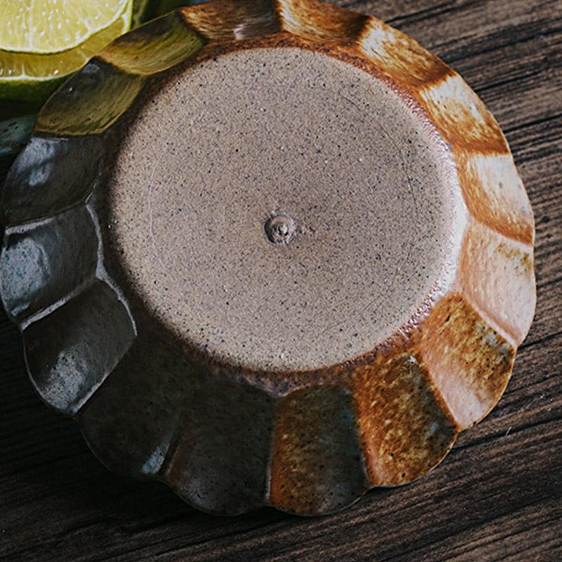 Stoneware Flower Petal Pattern Fruit Serving Bowls - dazuma