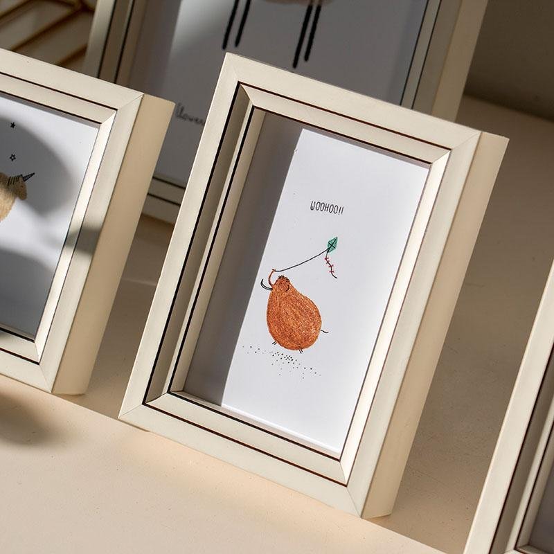 4'' x 6'' Rectangular Resin Glass Picture Frames with Desktop Wall Hanging Decoration