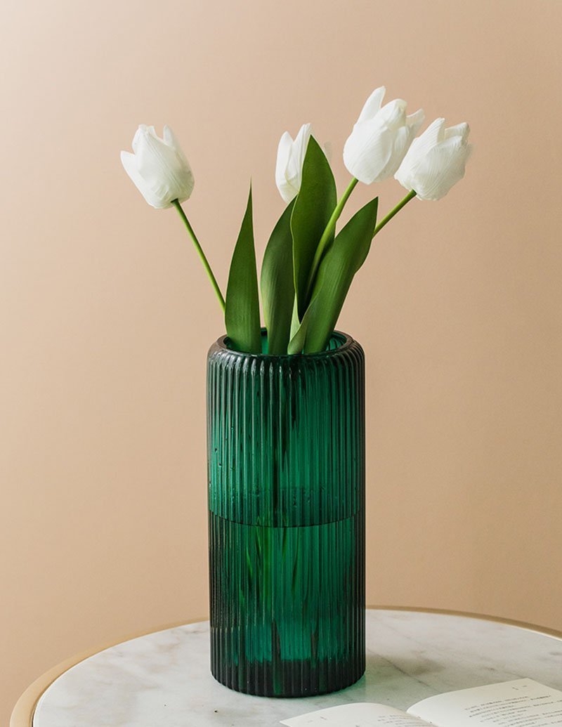 Modern Nordic Style Cylinder Clear Glass Flower Vases