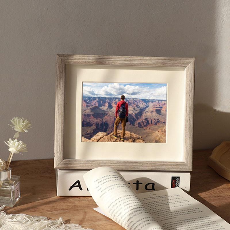 8'' Rectangular Wood Glass Picture Frames with Desktop Wall Hanging Decoration