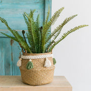 Green White Pots Decor Piece