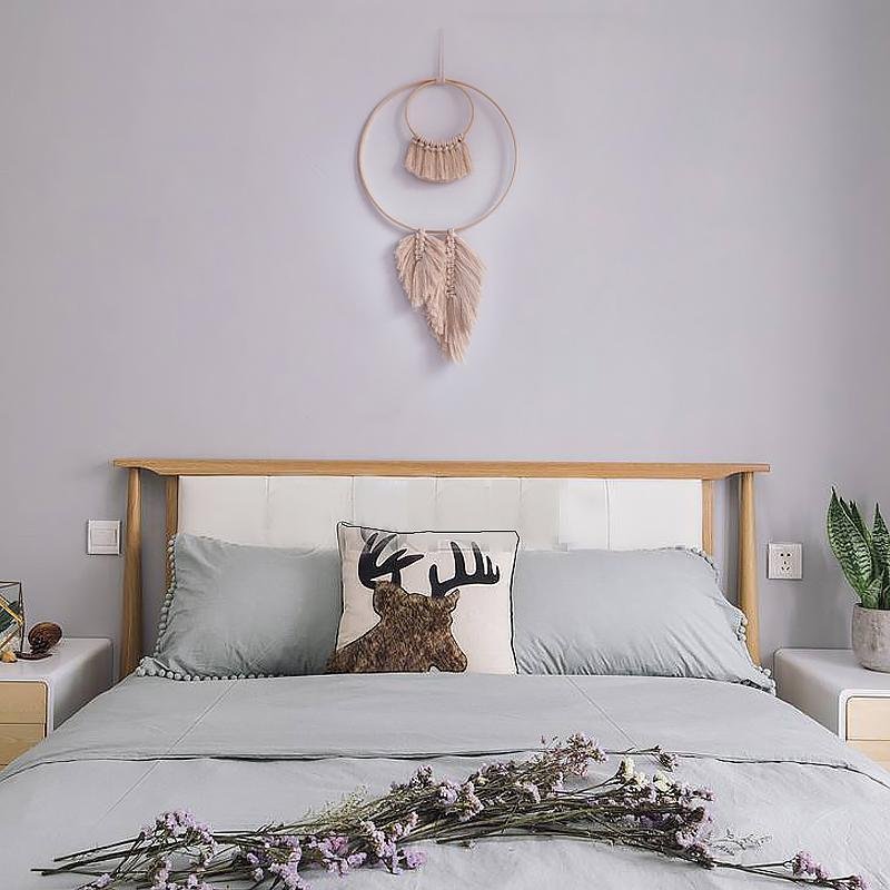 Round Hand Wicker Macrame Woven Wall Hanging Bohemian Geometric Art Decor