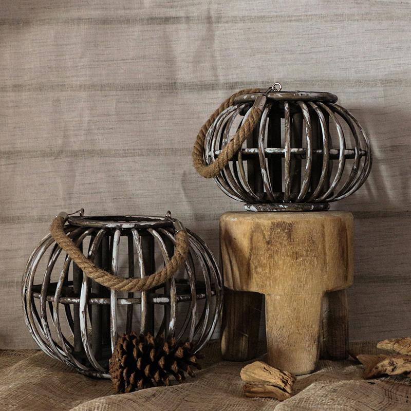 Lantern type Wicker Floor Lamps Burlywood