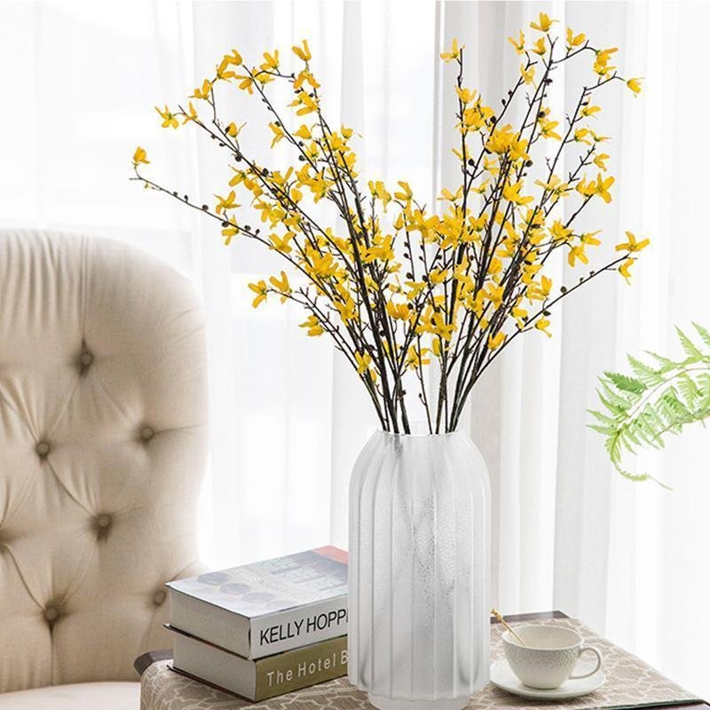 Frosted Glass White Vases Decorative Flower Vases