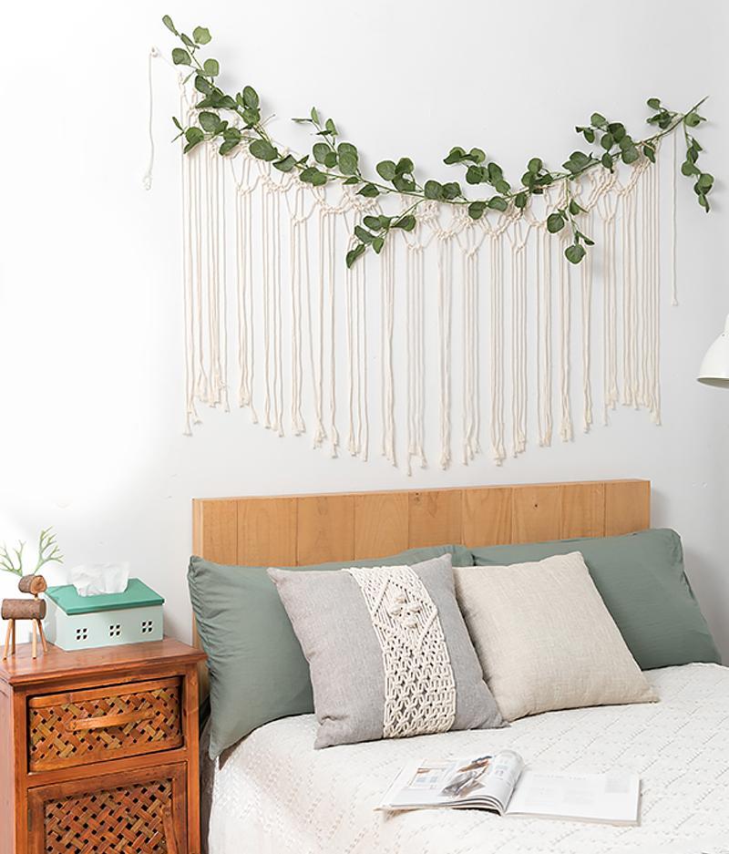 White Brown Hanging Wall Art Decor with Tassels