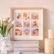 12'' Square Beige Pink Gray Picture Frames Wood