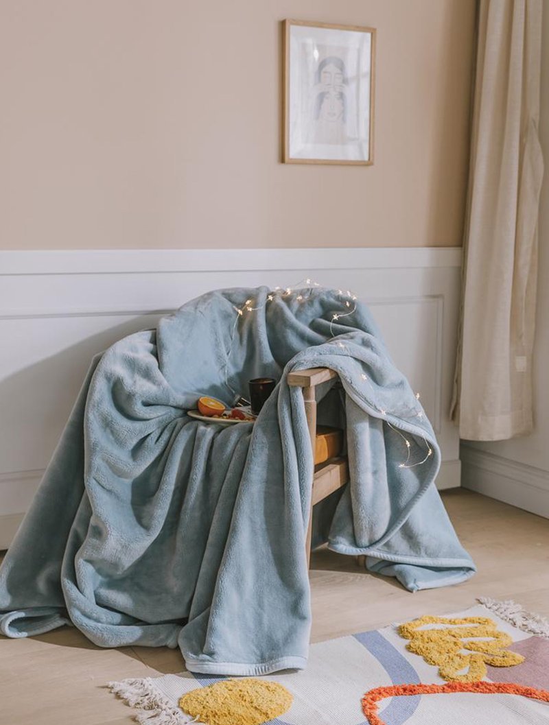 Rectangular Polyester Blanket Throw Winter Warm Fuzzy Shaggy Fluffy Blanket