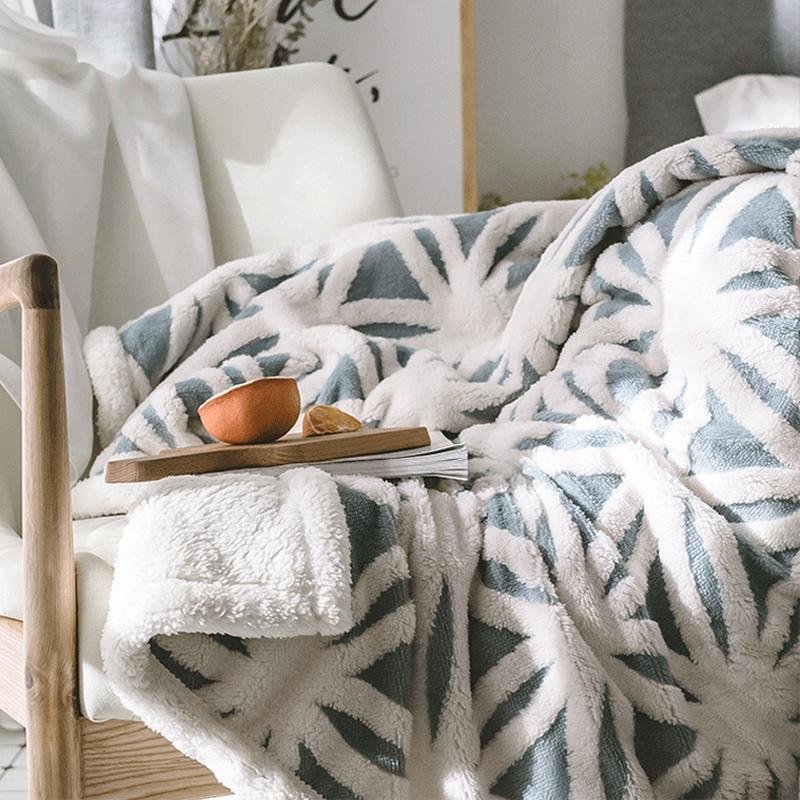 Rectangular Berber Fleece Cotton Linter Blanket Throw Winter Warm Fuzzy Shaggy Fluffy Blanket