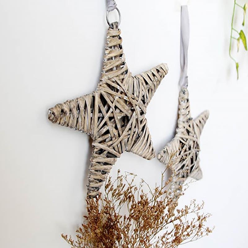 Round Star Heart Shape Wicker Decorative Woven Wall Hangings