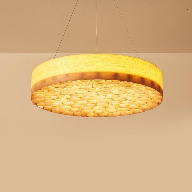 24'' Large Wooden Hanging Ceiling Light Pendant Light - dazuma