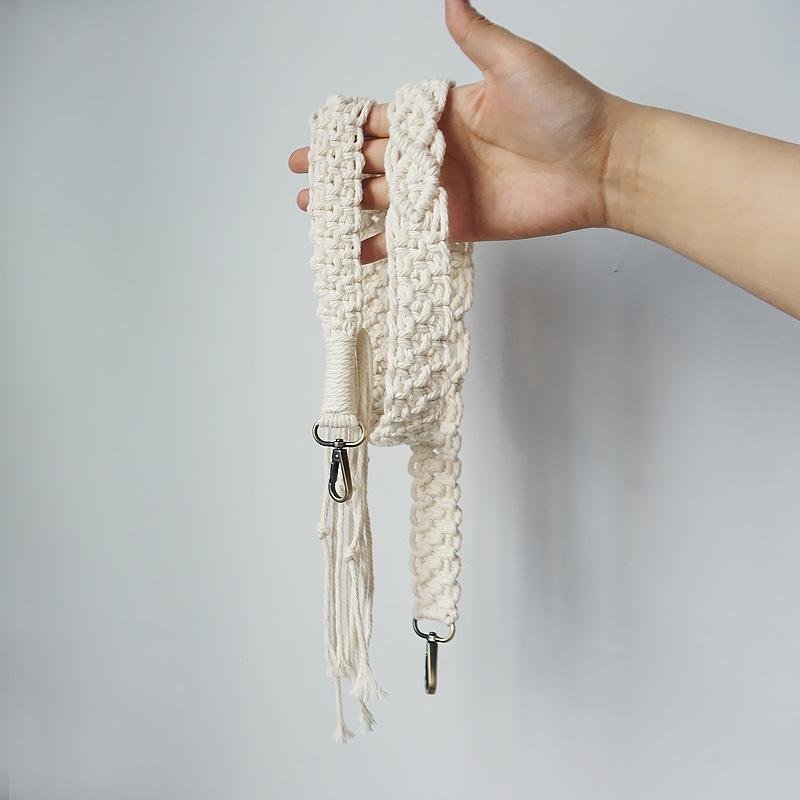 Retro Style Beige Cotton Camera Strap and Decorative Woven Wall Hangings