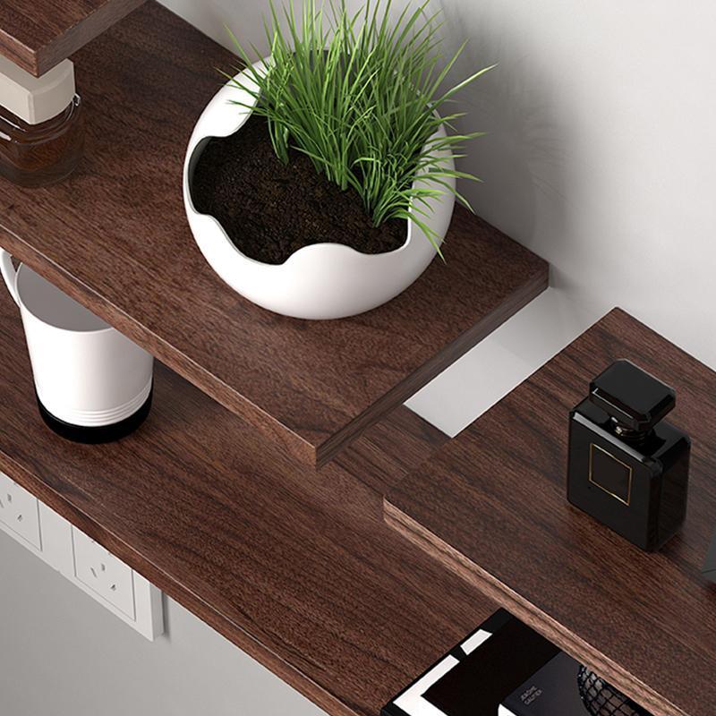 Rectangular Black Walnut Book Plant Floating Wall Shelves