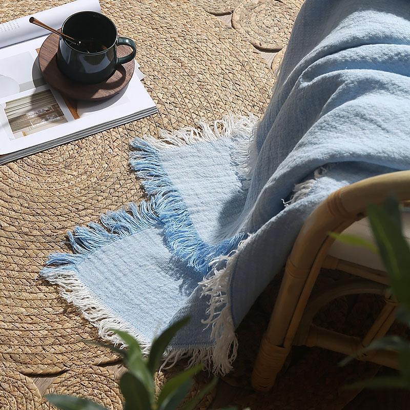 Rectangular Linen Blanket Throw Soft Warm Fluffy Blanket