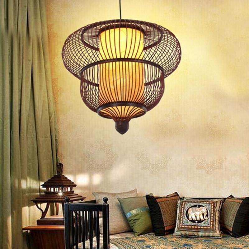 2 - Tiers Bubble Dark Brown Moroccan Pendant Light with a Large Central Light