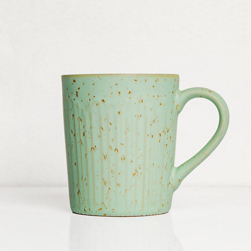 Plainfied Striped Stoneware Latte Mug Coffee Mug - dazuma
