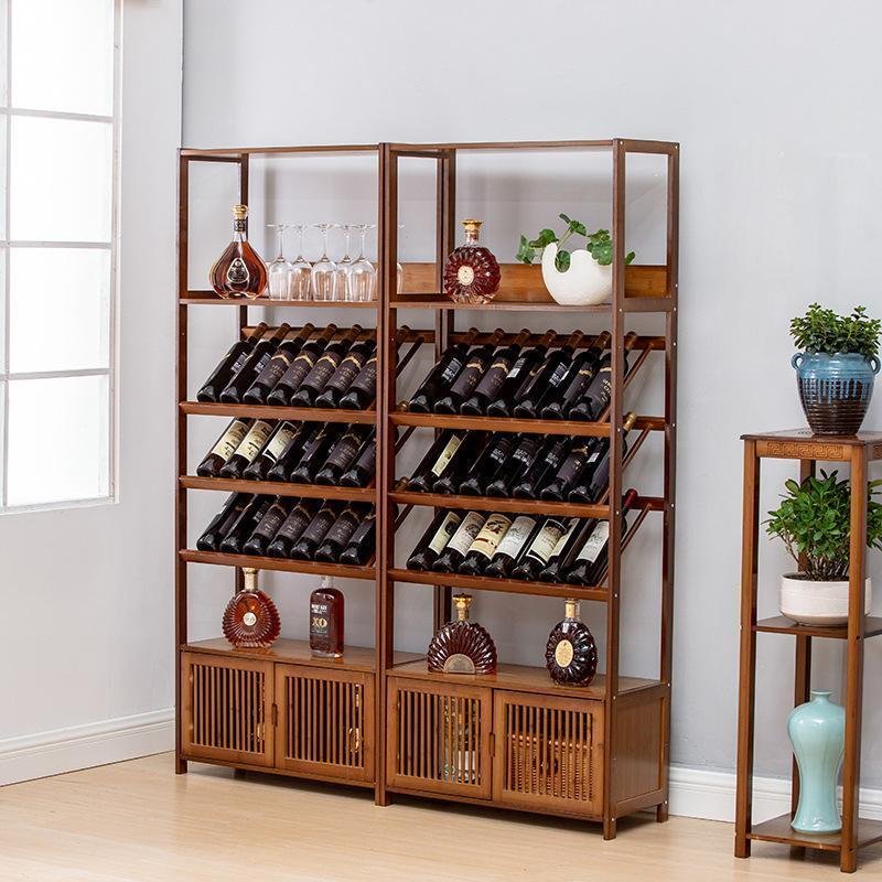 Rectangular Wood Display Storage Cabinets with Multi-Layer Storage