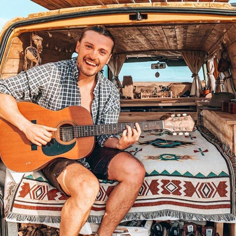 Bohemia Rectangular Cotton Campaign Panic Rugs