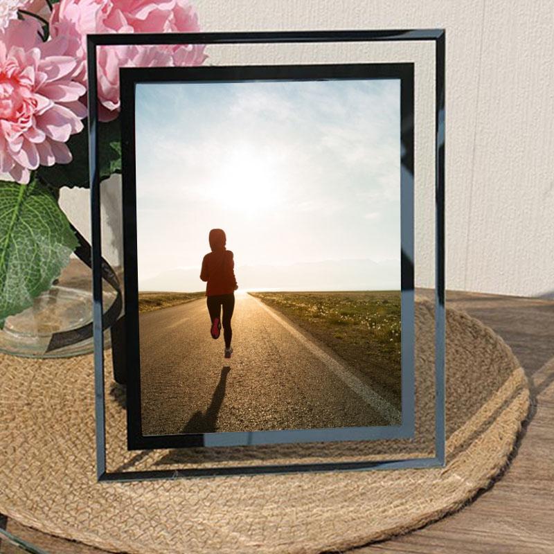 6'' x 8'' Rectangular Glass Picture Frames with Desktop Wall Hanging Decoration