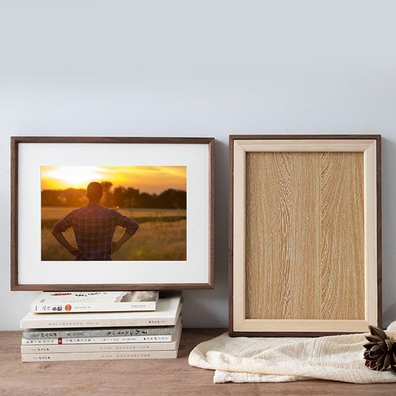 8'' x 12'' Rectangular Nut Brown Wood Picture Frames with Desktop Wall Hanging Decoration