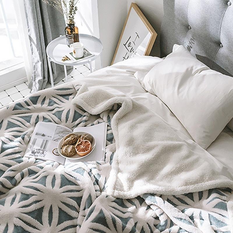 Rectangular Berber Fleece Cotton Linter Blanket Throw Winter Warm Fuzzy Shaggy Fluffy Blanket