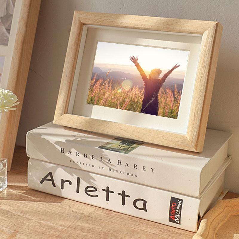 8'' Rectangular Wood Glass Picture Frames with Desktop Wall Hanging Decoration