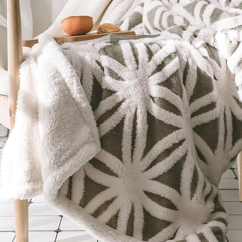 Rectangular Berber Fleece Cotton Linter Blanket Throw Winter Warm Fuzzy Shaggy Fluffy Blanket