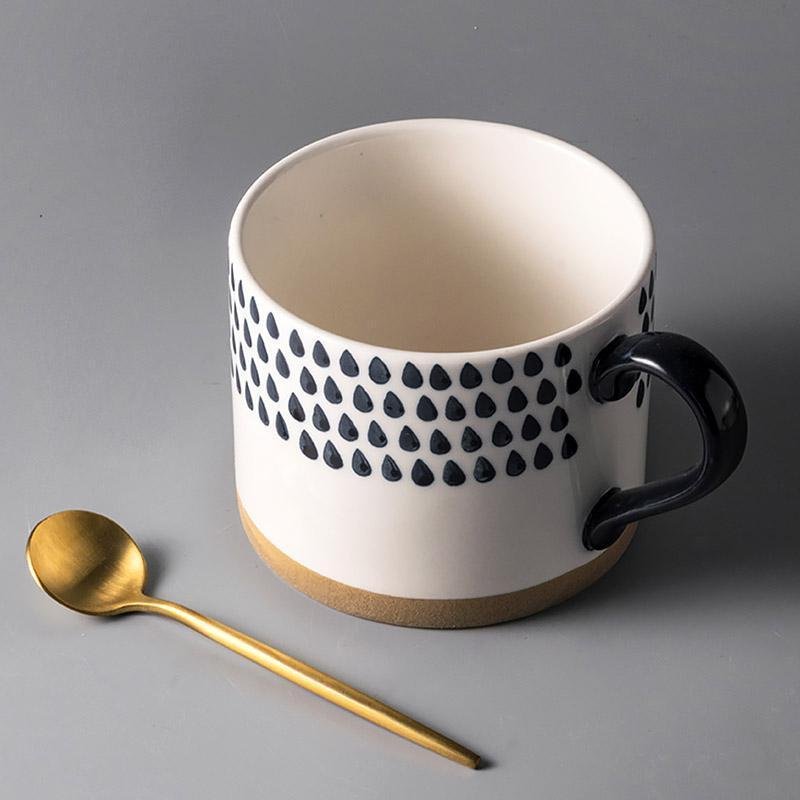 Cup And Lid Stoneware Teacup Coffee Cup Set - dazuma
