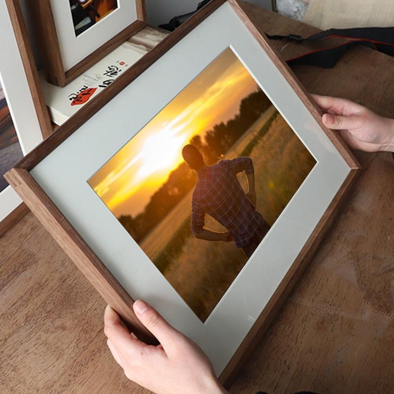 8'' x 12'' Rectangular Nut Brown Wood Picture Frames with Desktop Wall Hanging Decoration