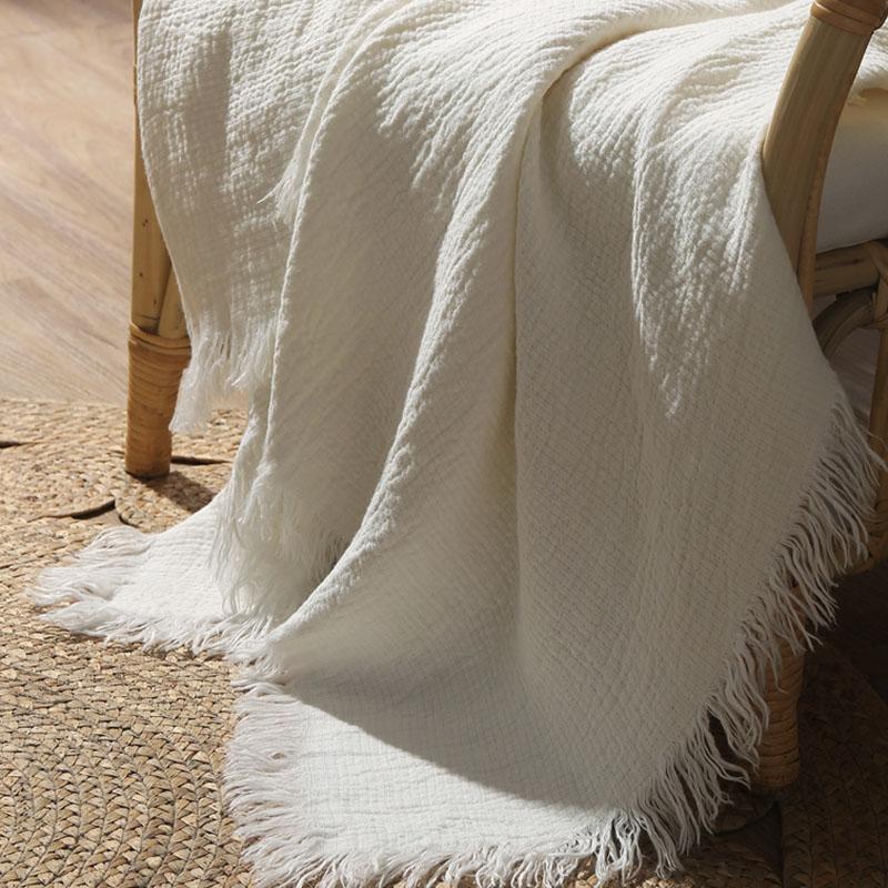 Rectangular Linen Blanket Throw Soft Warm Fluffy Blanket