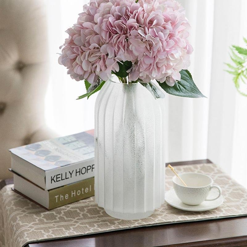 Frosted Glass White Vases Decorative Flower Vases