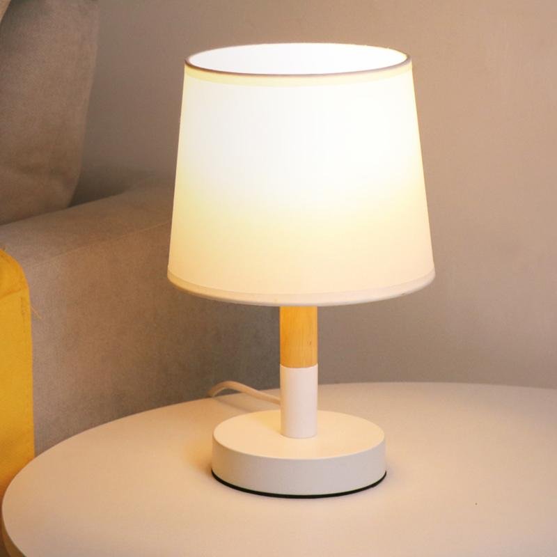 LED Cylinder Wood Night Light  Bedside Lamps Table Lamps with Touch Switch