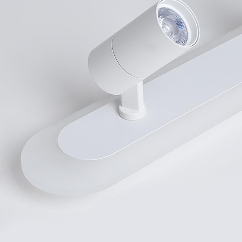 Rectangular LED Small Flush Mount Light with Spherical Bulb Spotlight