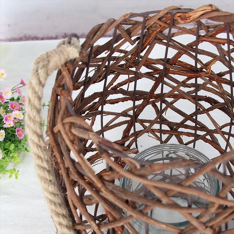 Rustic Globe Wicker Woven Floor Festival Lanterns